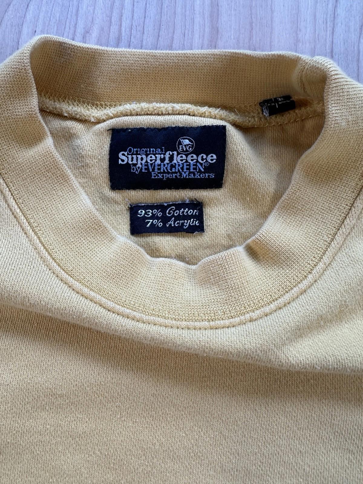 vintage 90's SUPERFLEECE by evergreen SWEATSHIRT yellow MEDIUM pullover SOFT