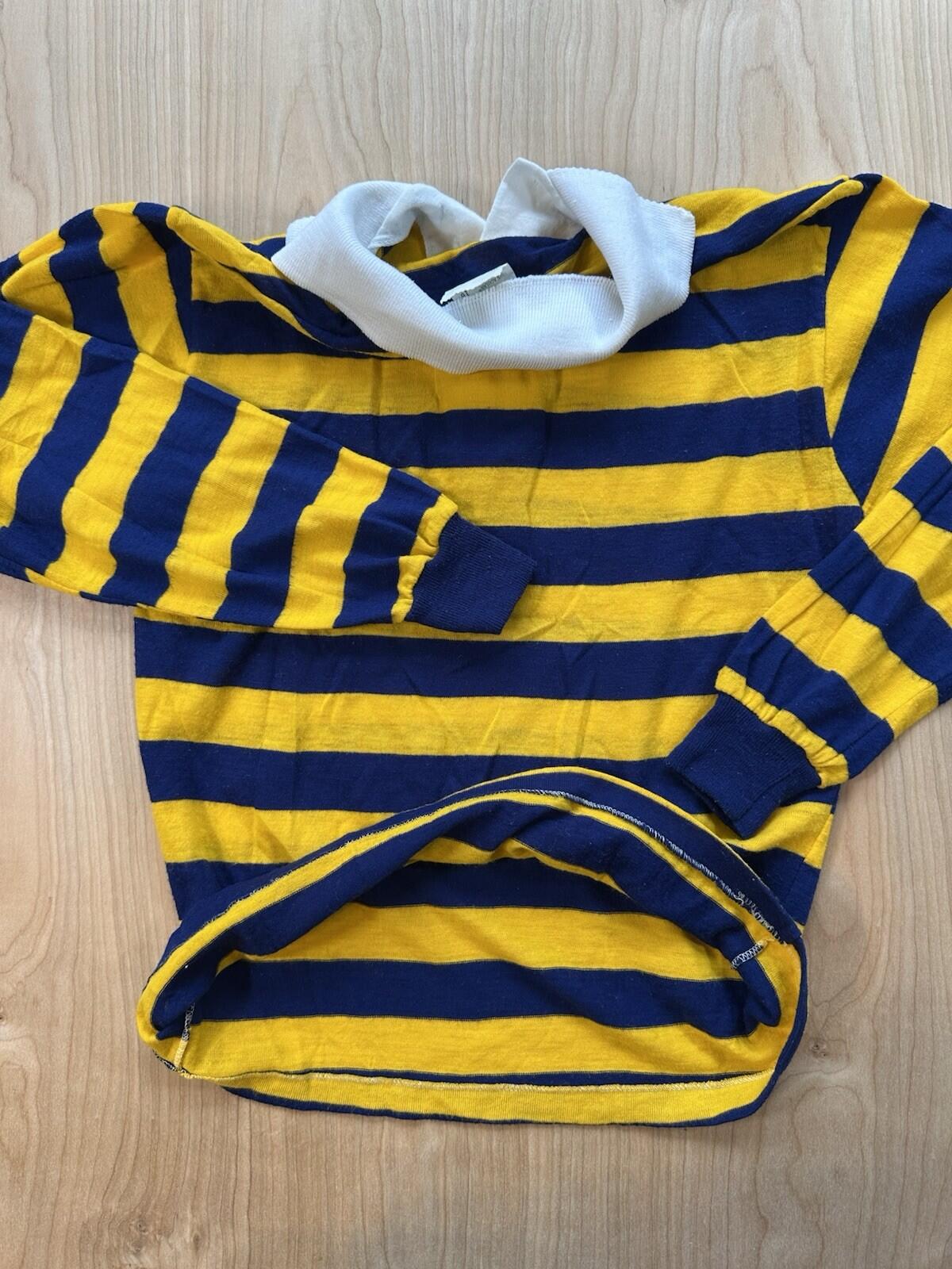 vintage 70's childrens RUGBY blue and yellow SEARS boys PERMA-PREST preppy
