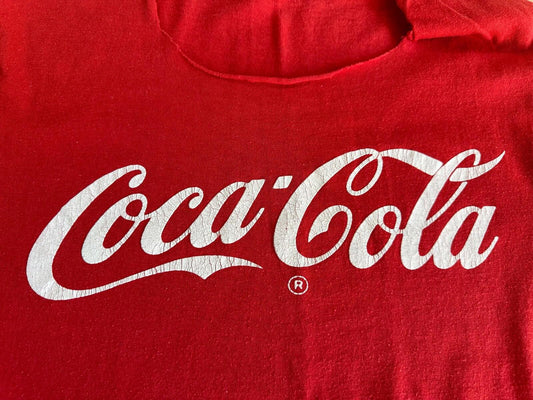 coca cola single stitch vintage distressed small red t shirt 1980's