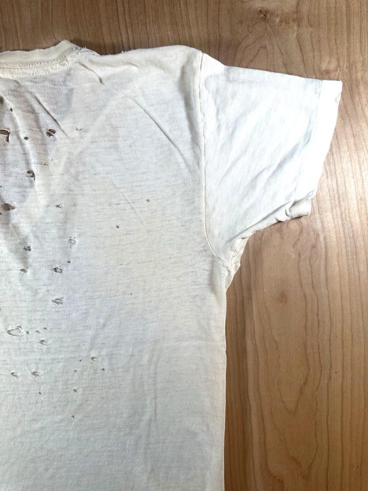 vintage 60's JOCKEY UNDERSHIRT v neck SHREDDED worn PATINA torn MEDIUM j2