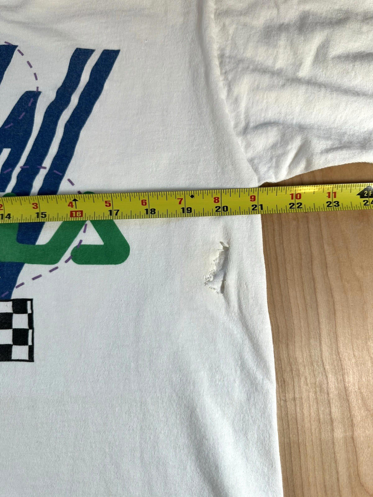 vintage 90's FILA MASHBURN t shirt LARGE white TORN rad BASKETBALL sneakers