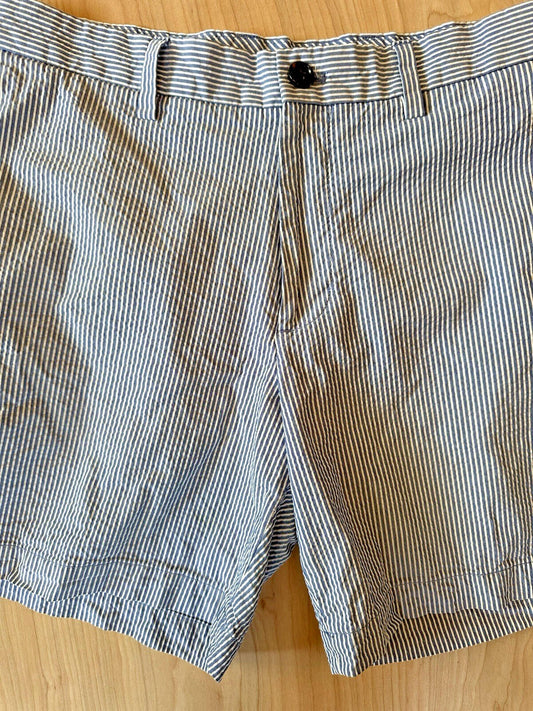 2018 BANANA REPUBLIC seersucker AIDEN SHORT size 32x7 CLEAN cool
