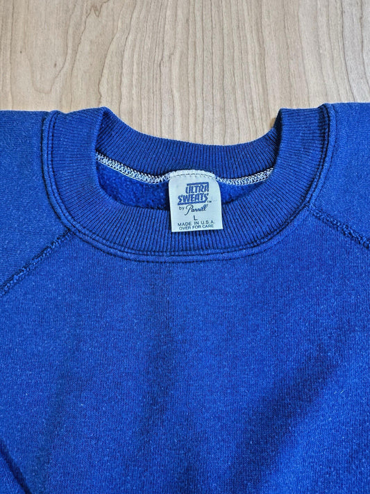 1980's ULTRA SWEATS by PARNILL blue pullover SWEATSHIRT XL USA prep classic