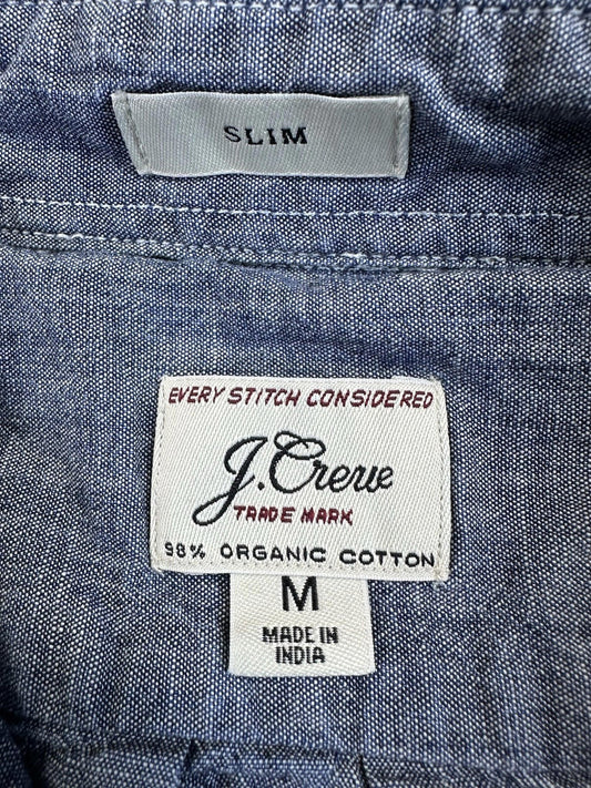 2019 J CREW chambray EVERY STITCH CONSIDERED tag MEDIUM organic cotton SLIM FIT