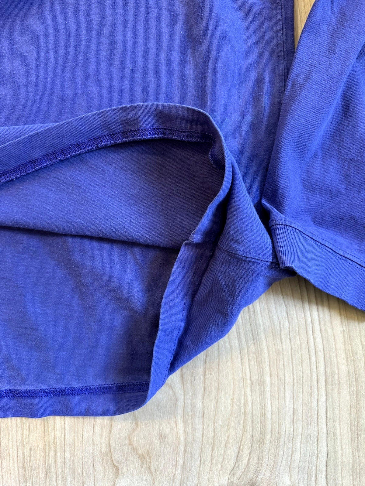 purple long sleeve 90's J CREW oarsman XL T SHIRT pocket t prep sporty COTTON