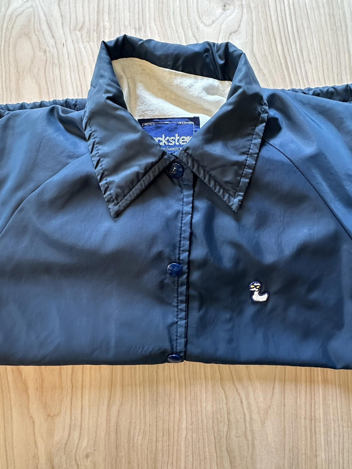 vintage 80's DUCKSTER womans WINDBREAKER preppy INDIE medium BLUE cute