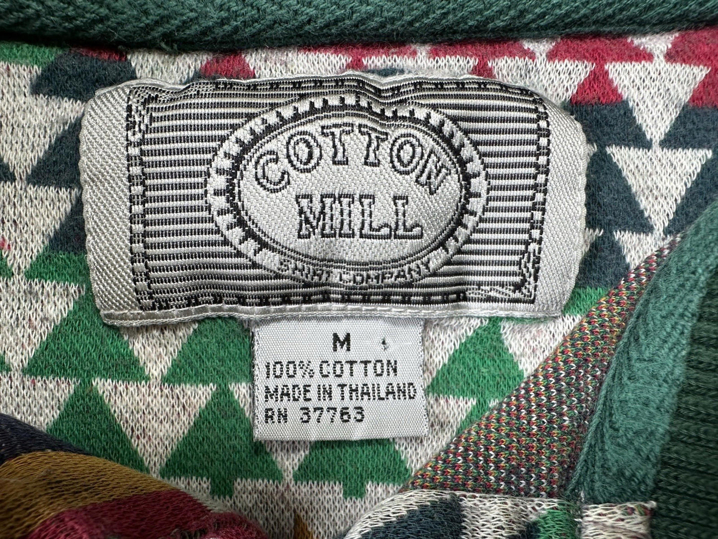 vintage 90's COTTON MILLS RUGBY southwestern NATIVE AMERICAN design AZTEC