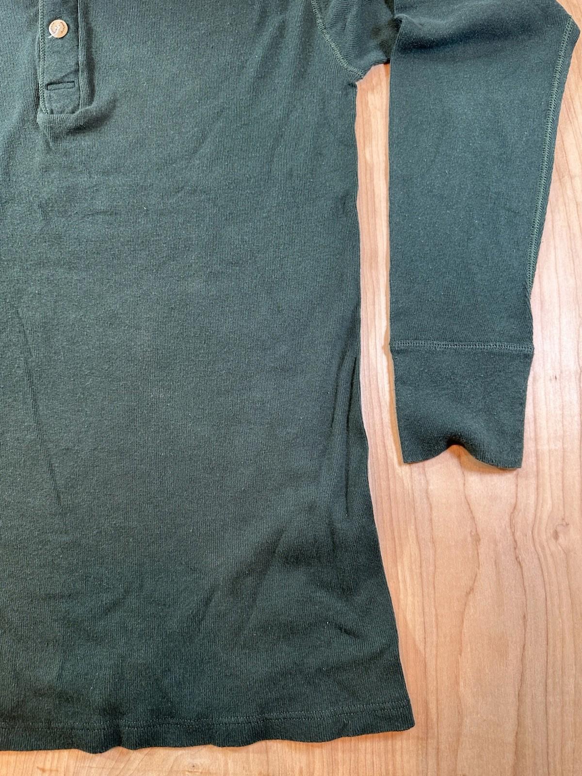 vintage 70's Duofold henly collar Thermal green Made In Usa xtra large Gorp