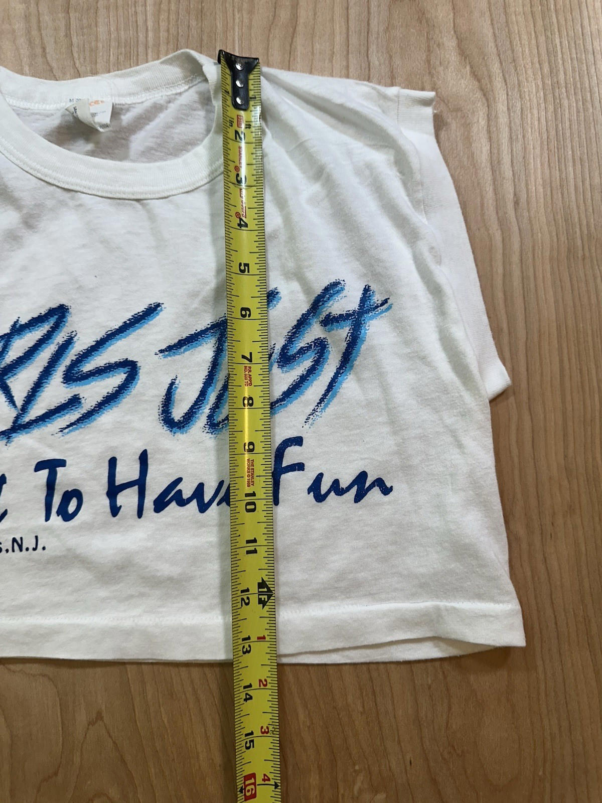 vintage 80's GIRLS JUST WANT TO HAVE FUN halfshirt SEASIDE HEIGHTS NJ board walk