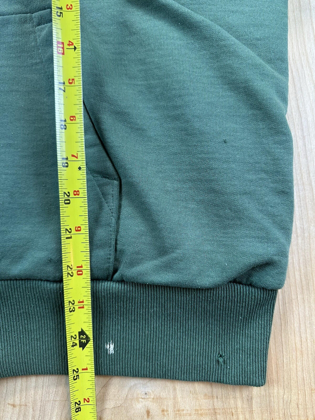 vintage 80's CAMBER waffle lined SWEATSHIRT shredded GREEN parks service PATCH L