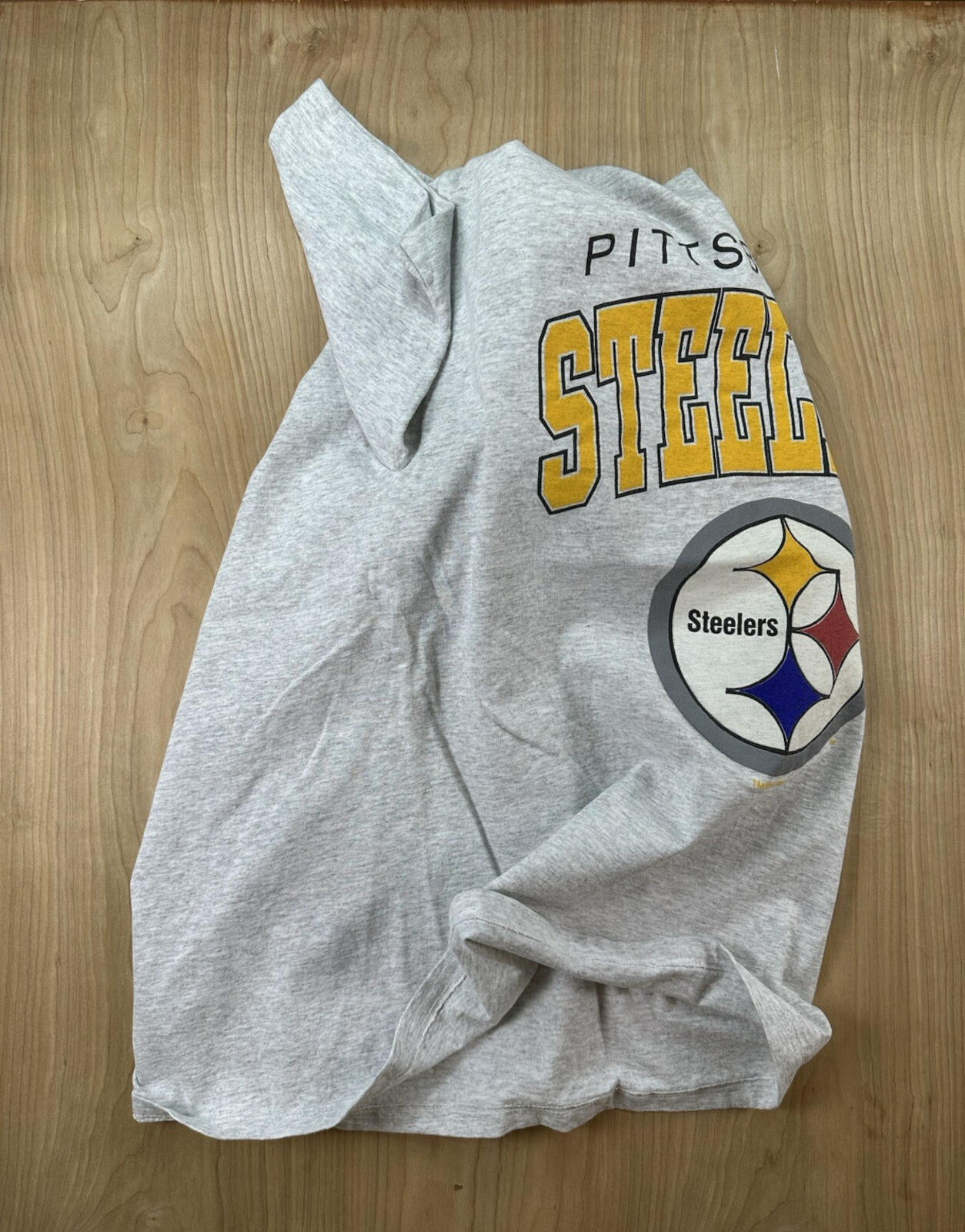 vintage 95 Pittsburgh STEELERS T SHIRT heavy duty all COTTON MILLER T usa made L