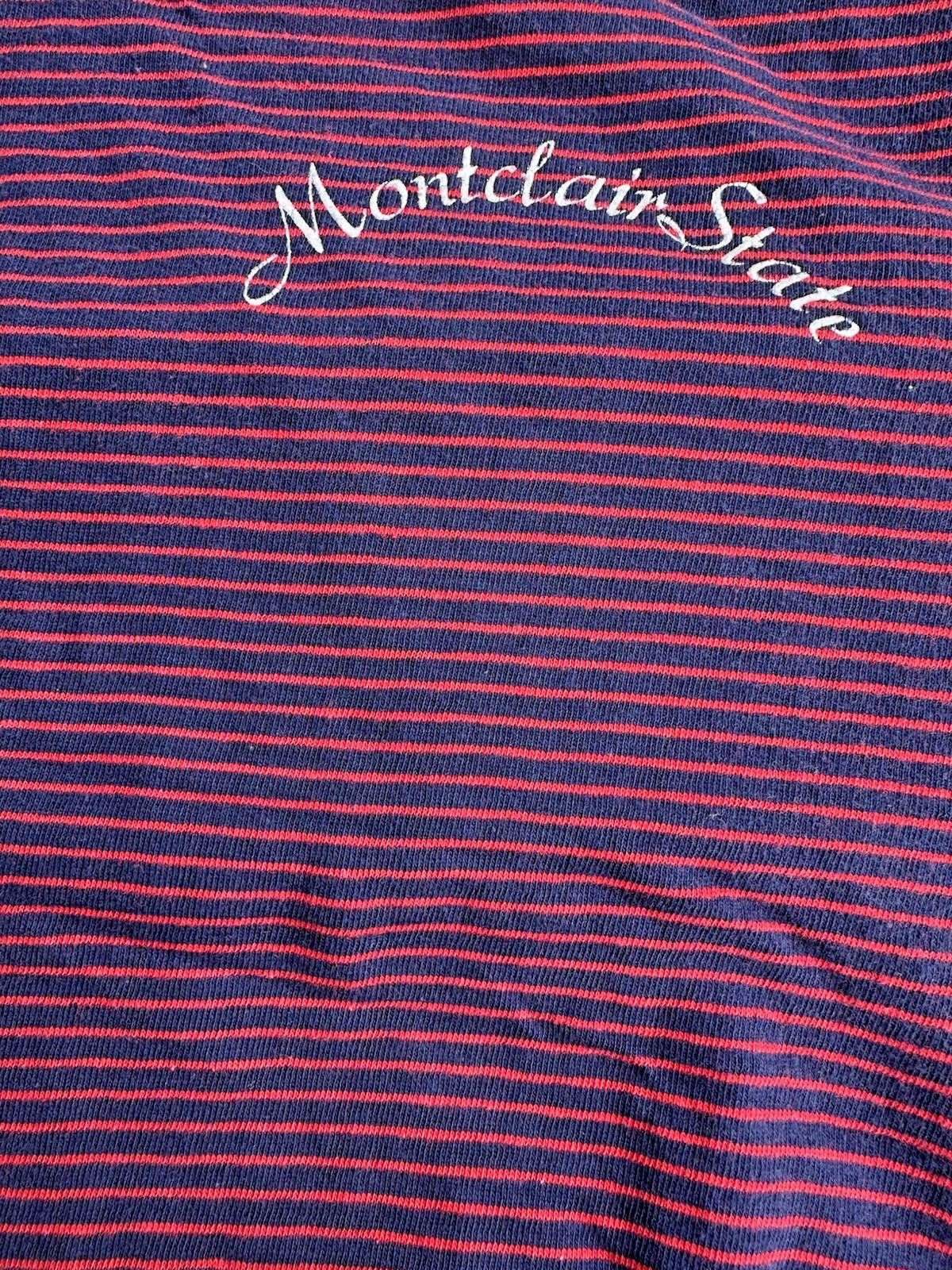 1969 CHAMPION vintage striped MONTCLAIR STATE UNIVERSITY shirt mock neck NJ