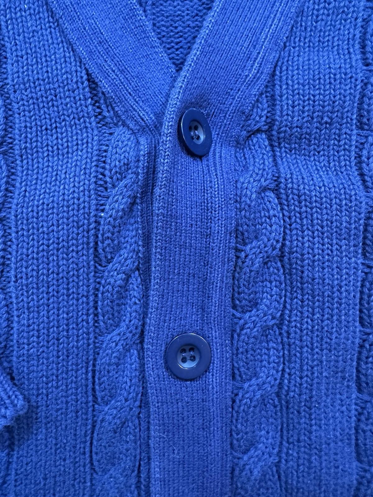 vintage 90's BENETTON cardigan STRANGER THINGS blue COTTON cable knit ITALY prep