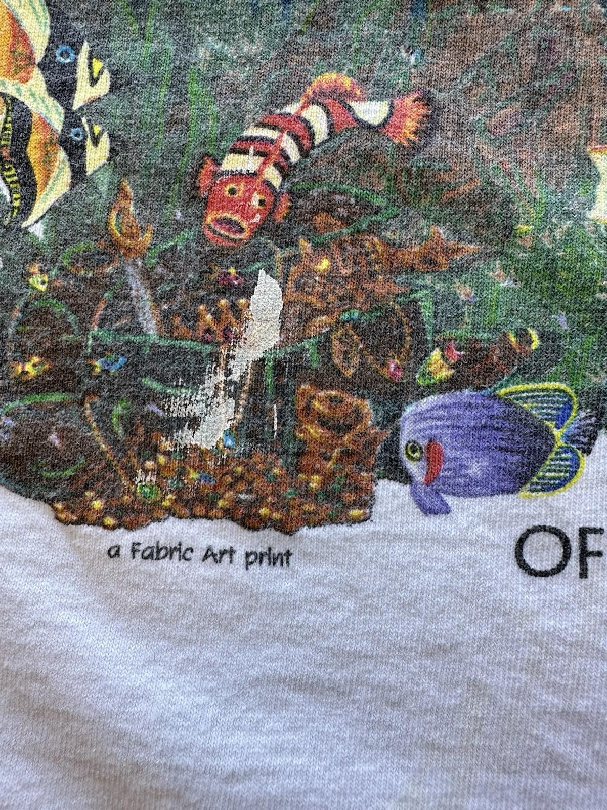 Vintage Fabric Art single stitch T shirt Markus Willis whales Hippie Boho