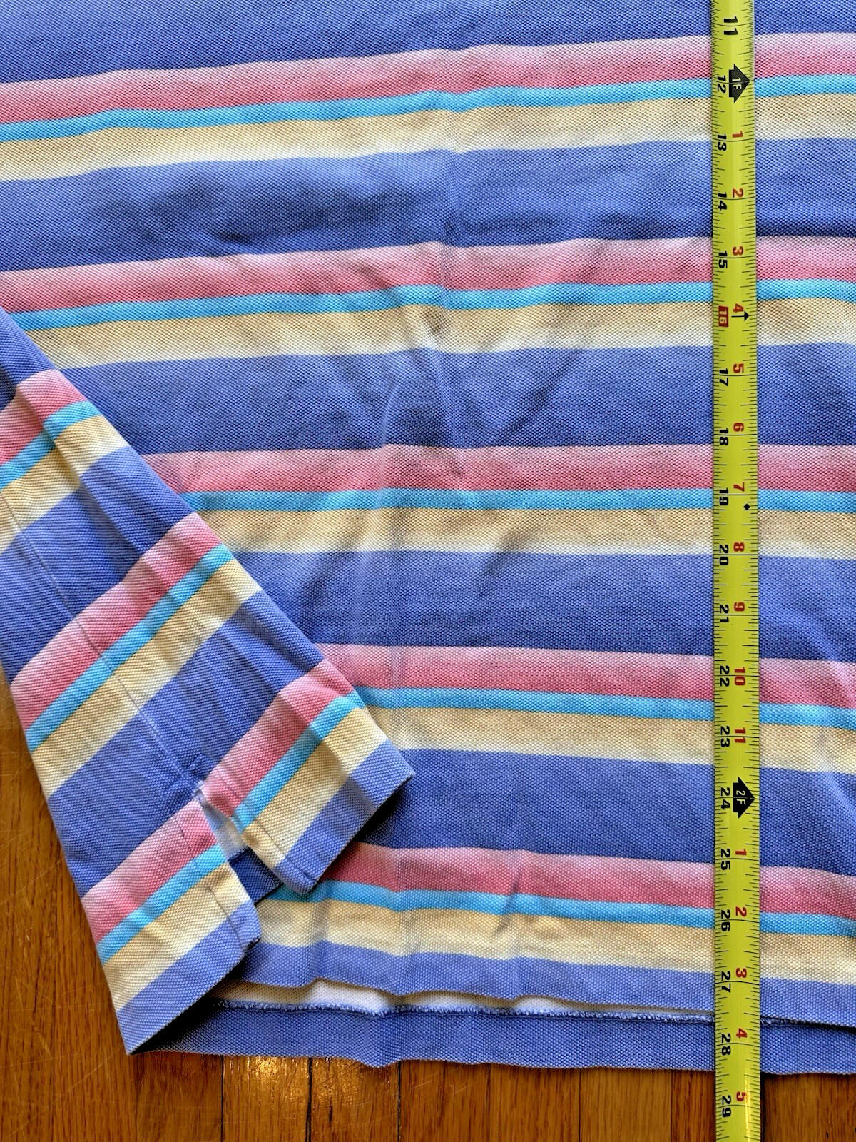 vintage HUNT CLUB faded striped crew neck SHIRT size LARGE 90'S jc penny