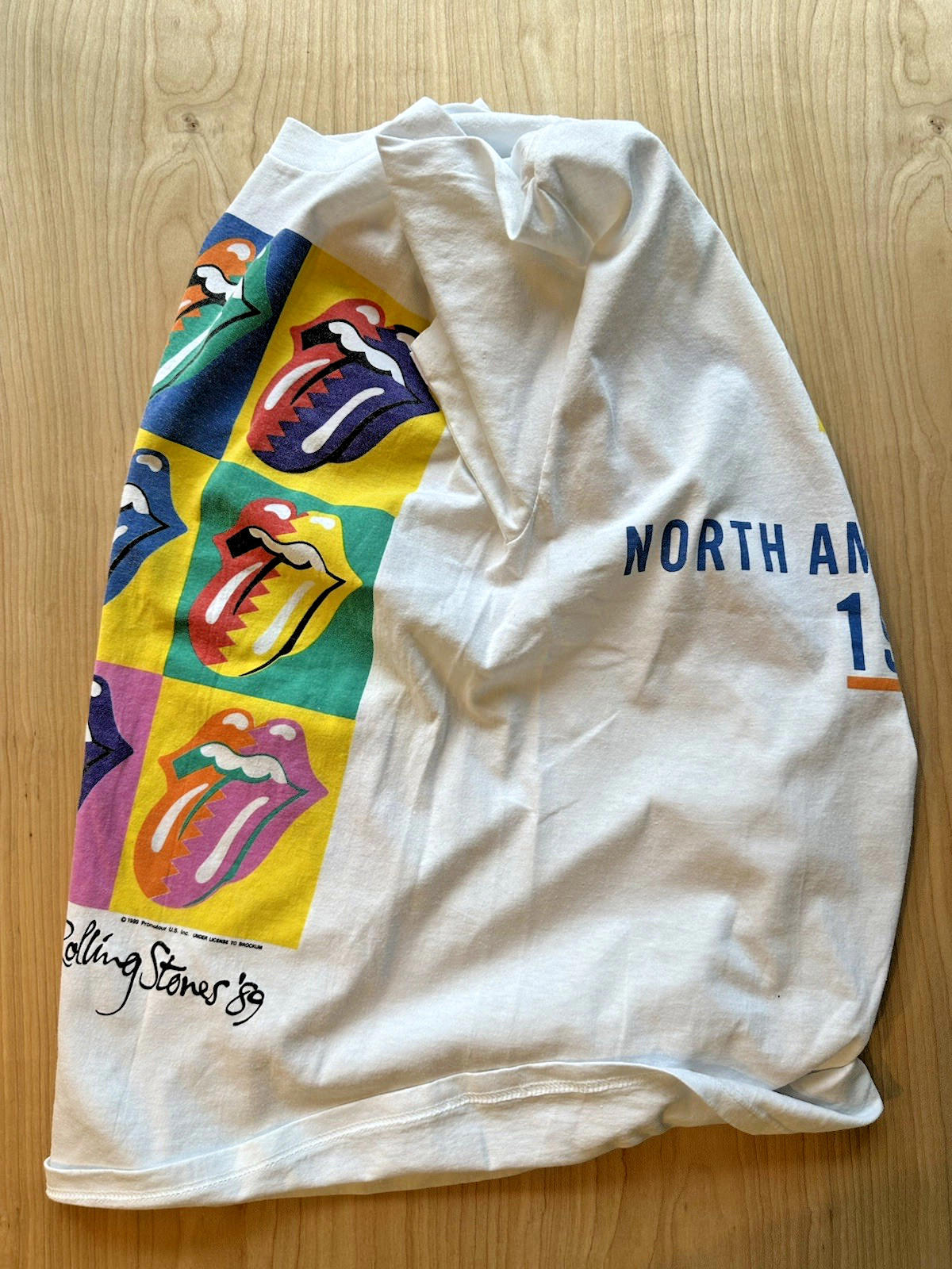 ROLLING STONES tour 1989 Andy Warhol VINTAGE t shirt alternate back rare