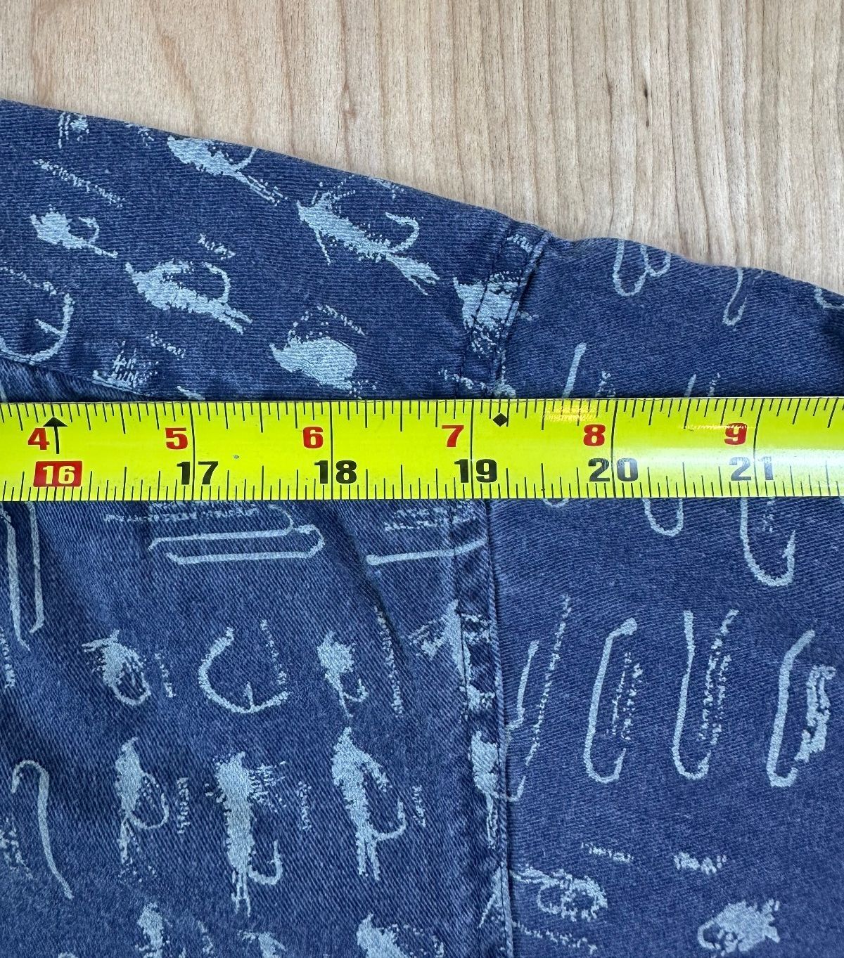 Vintage 90s Natural Stuff Fishing Lure button up large 100% cotton made in india