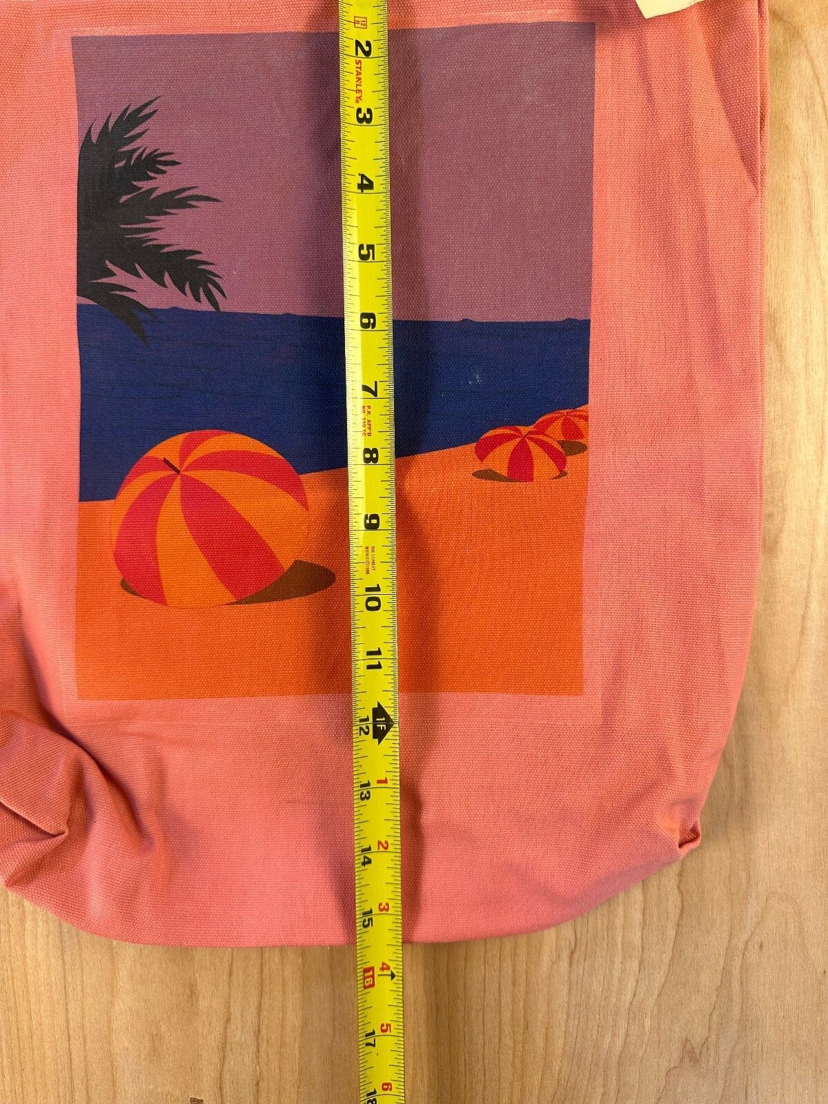 Vintage 90s Headstarts Tote Beach made in USA washed out faded block print