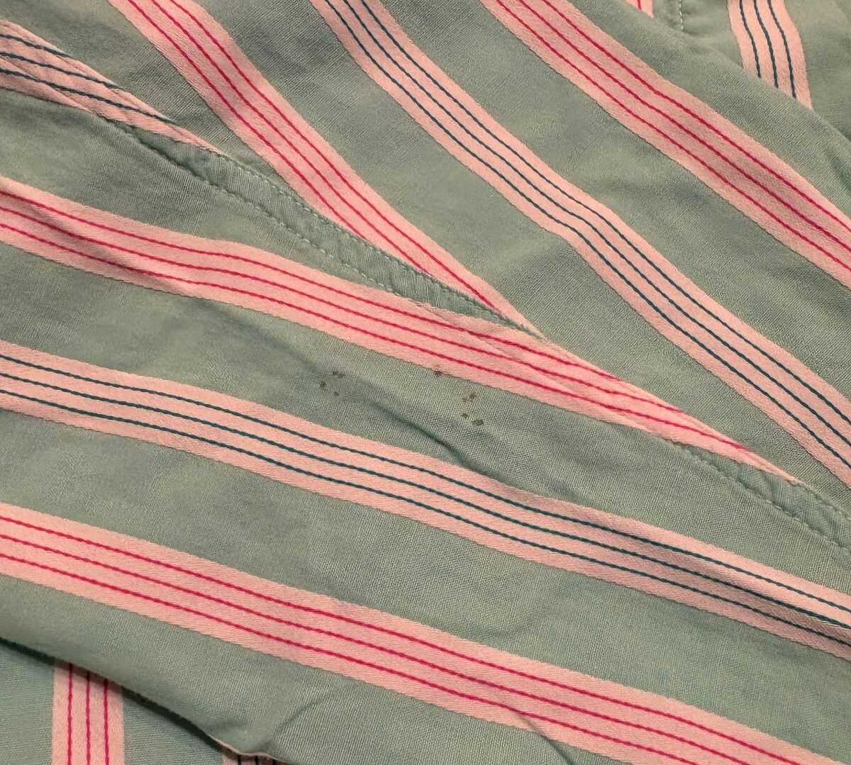 Vintage 80s John Henry button up shirt 100% cotton striped hidden placket preppy