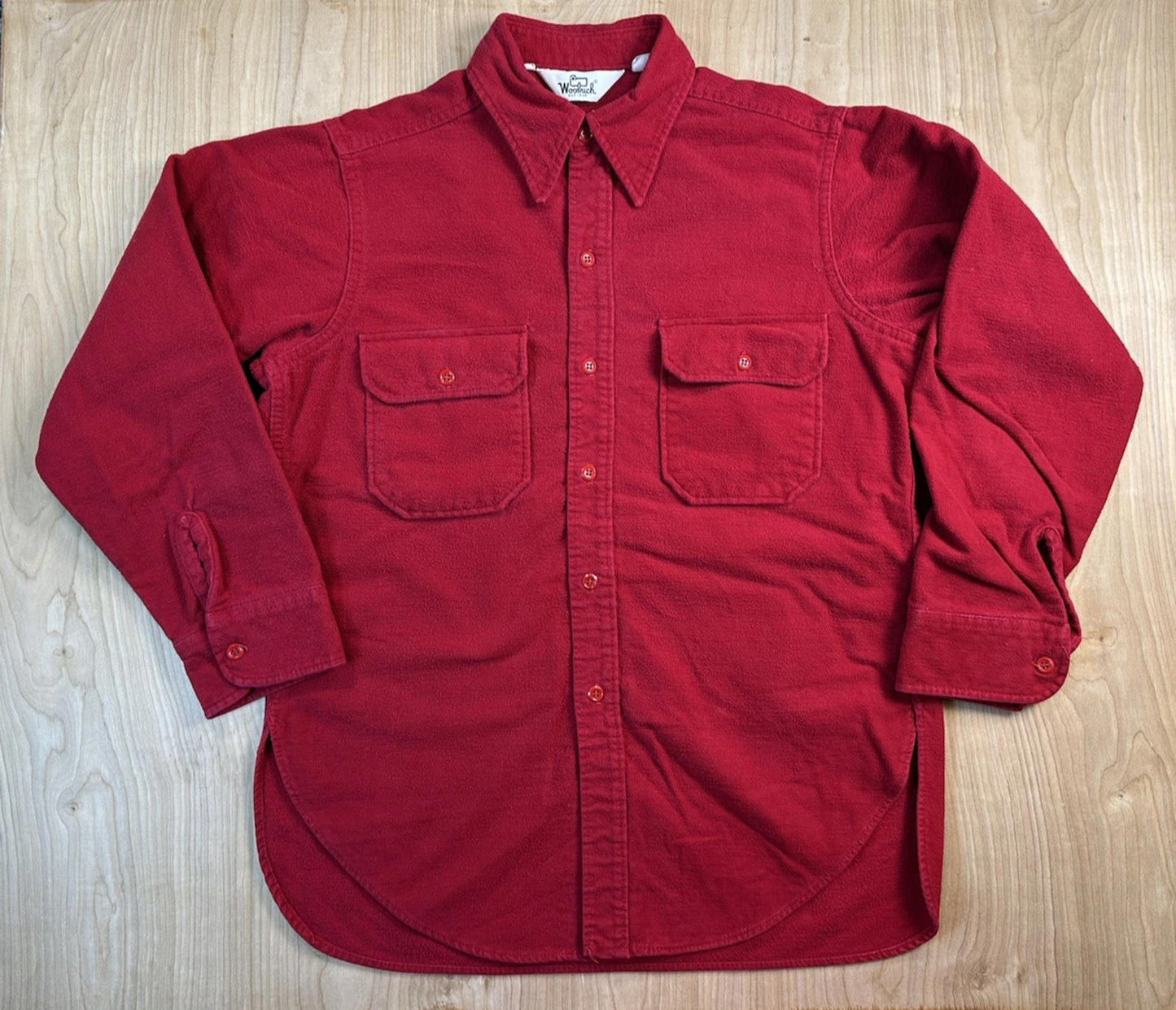 vintage 60's WOOLRICH red flannel LARGE botton up HEAVY preppy GORP ZONE