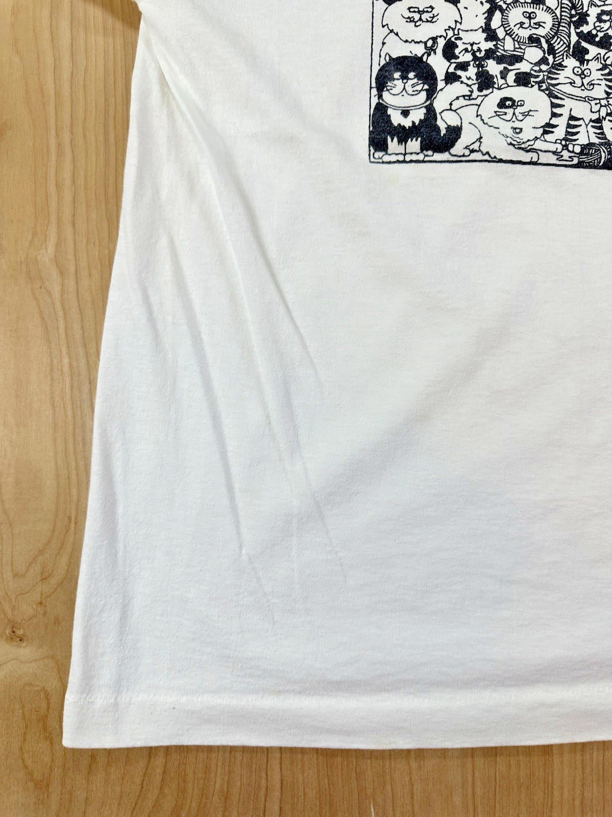vintage 90's CAT PERSON t shirt LARGE screen stars best ILLUISTRATION cute NORM
