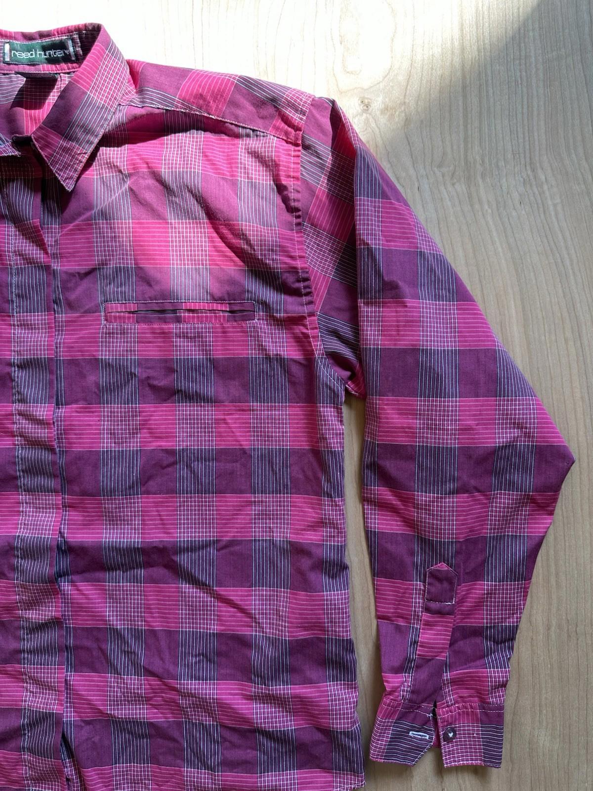 vintage 80's womans Blouse button up SHIRT pink NEW WAVE punk DISCO medium