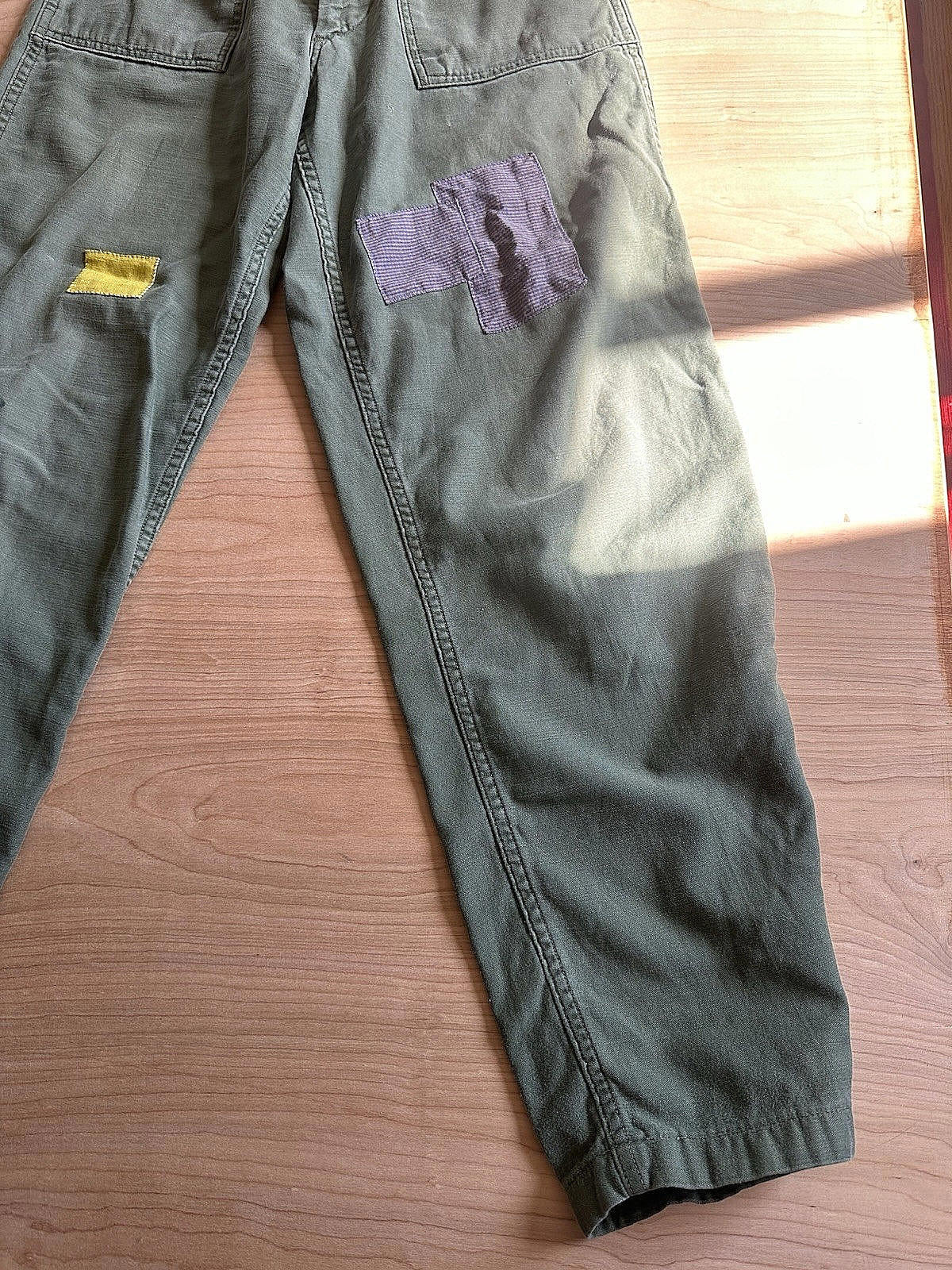 Vintage Vietnam 1968 Era OG 107 Military Green unisex 28" x 30" Pants patches