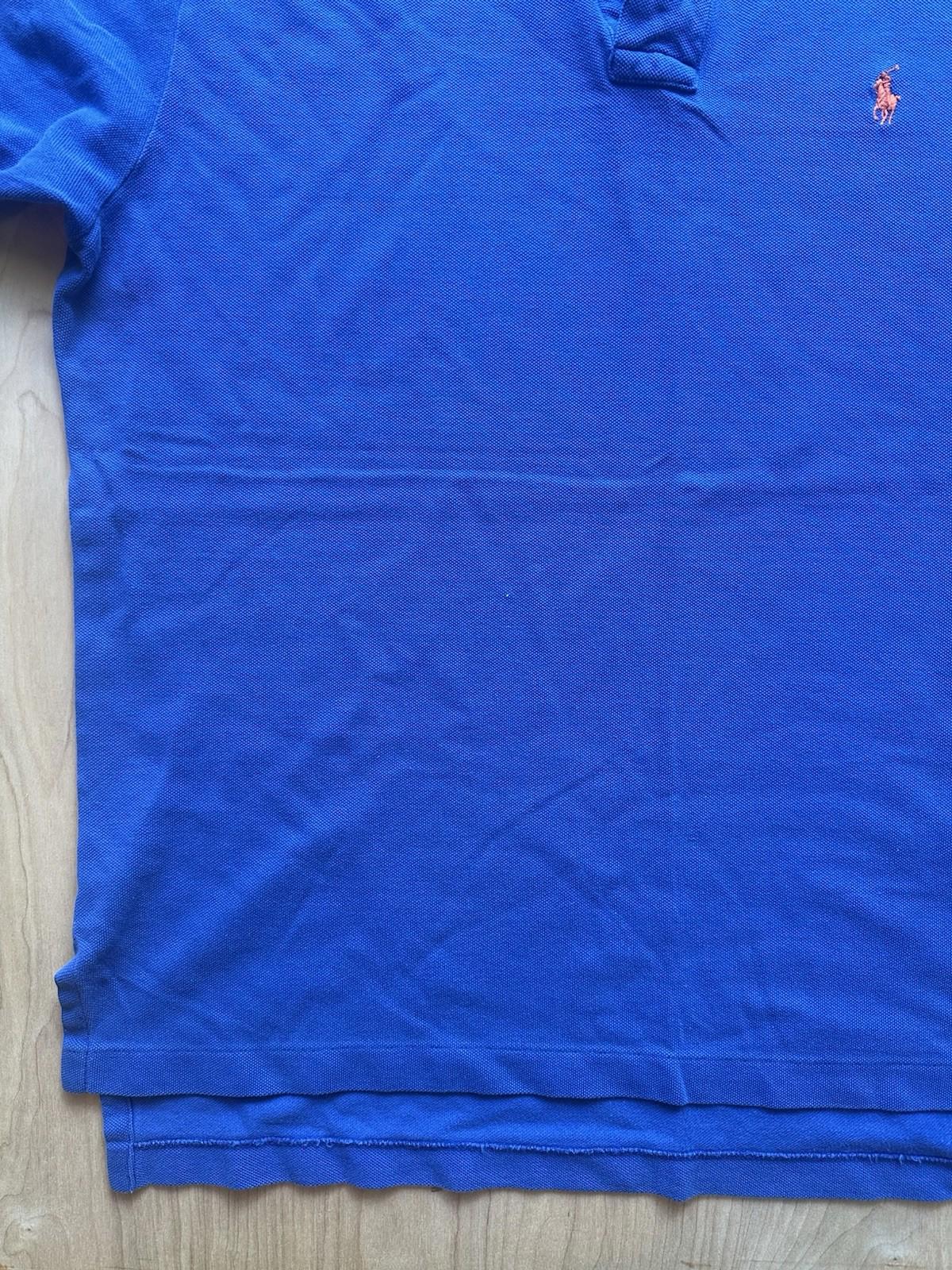 vintage 90's POLO shirt RALPH LAUREN blue pique WORN faded BROKEN IN soft