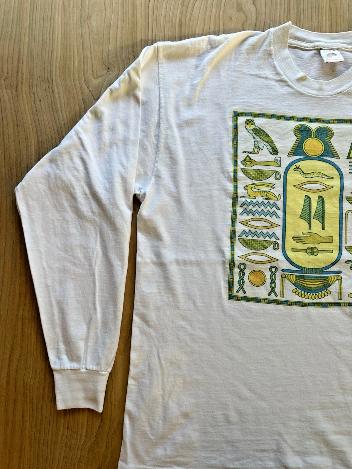vintage 1992 PYRAMID PRINTWORKS longsleeve T SHIRT single stitich hyrogliphics