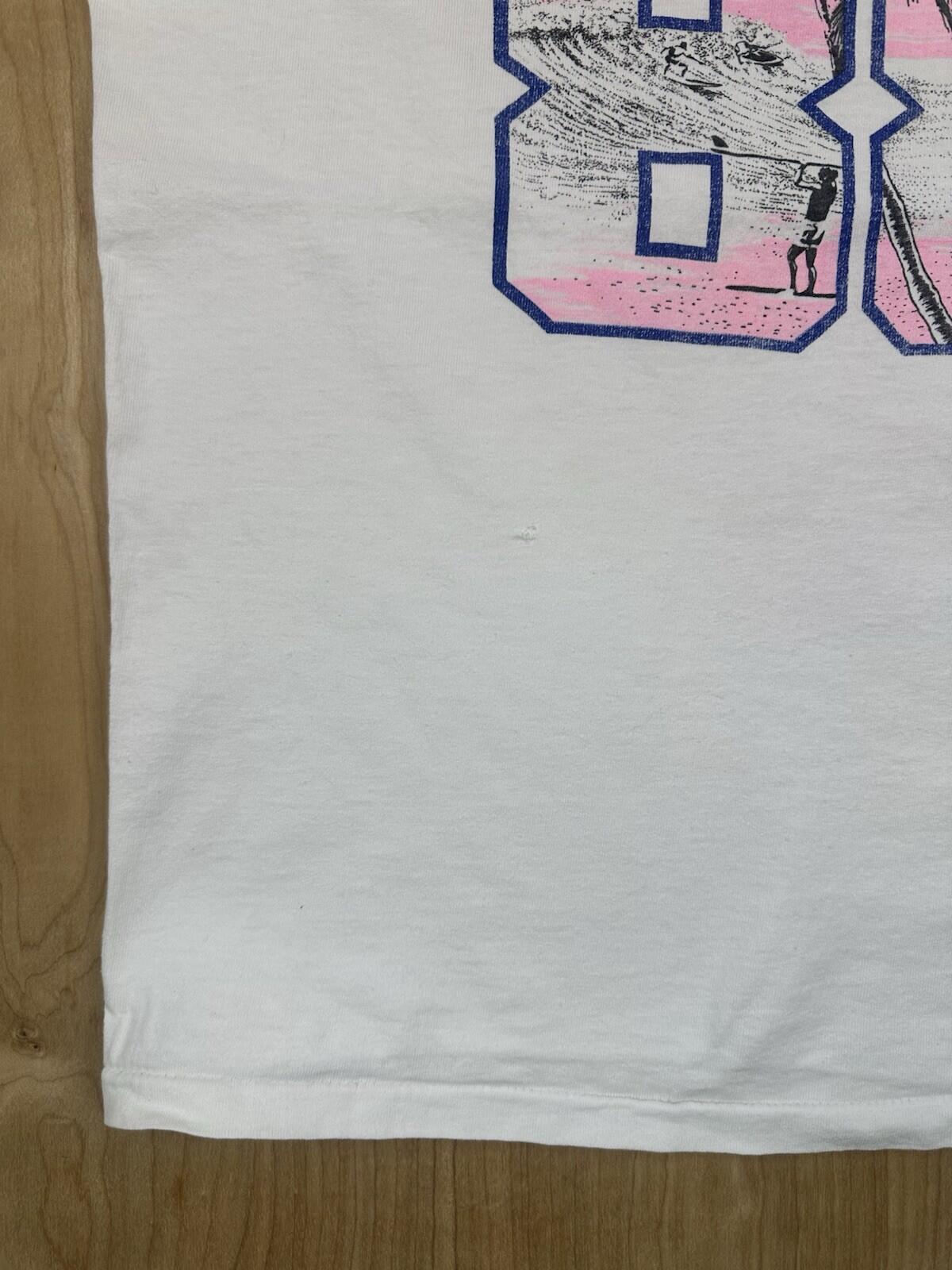 vintage 1988 HAWAII surfing T SHIRT tourist BEACH WARE skateboarding SMALL white