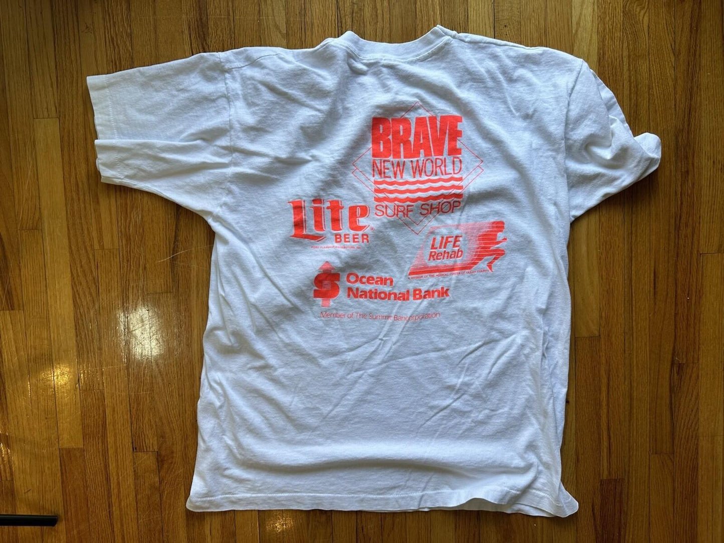1992 tubing NEON LOBSTER beach lions club SURF SHOP vintage T SHIRT nj RAD skate
