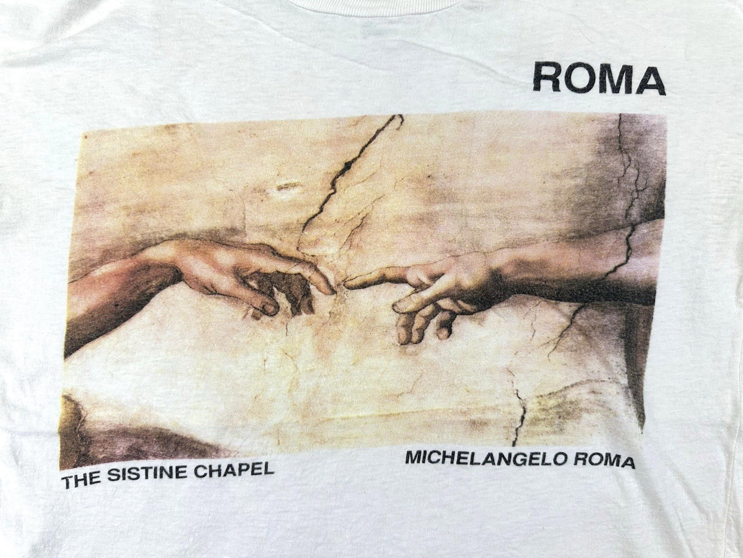 vintage 80's MICHELANGELO ROMA t shirt SISTINE CHAPEL xl COTTON creation of adam