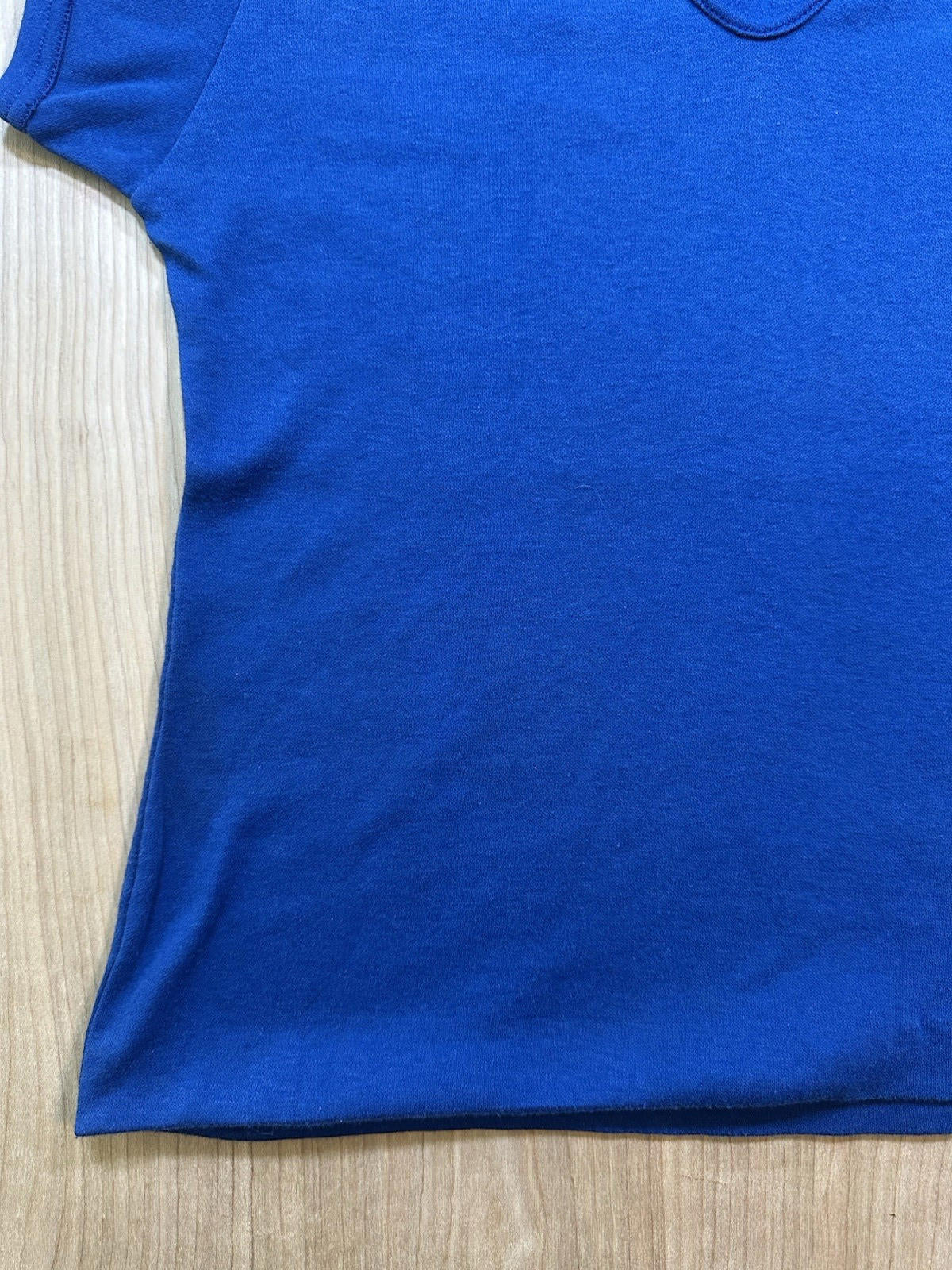 vintage 80's SASSON blue V NECK short sleeve SHIRT medium NEW WAVE valley girl