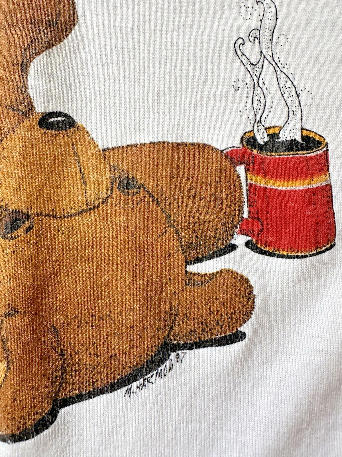 Vintage Bear With Me I’m Not A Morning Person T-Shirt Adult XL White 1990