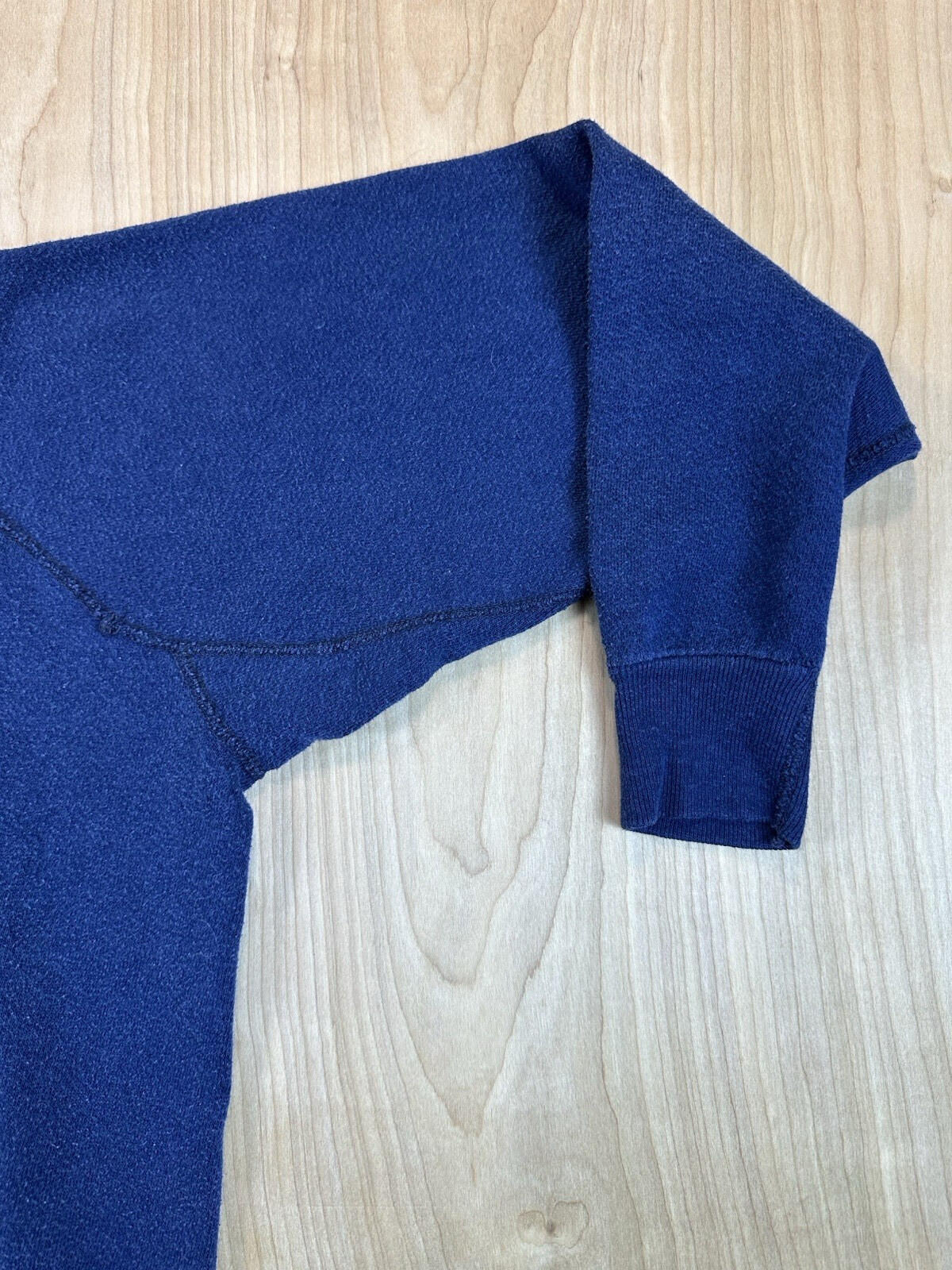 vintage 80's MAC AFEE SCHOOL sweatshirt GIRAFFE raglan BLUE small SOFT WORN wow