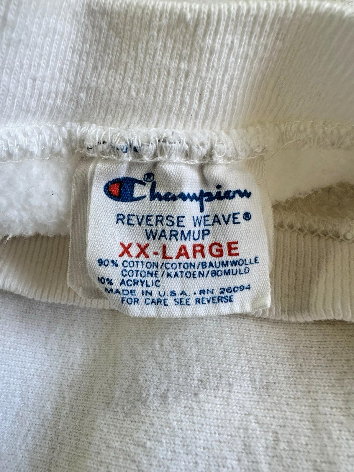80's vintage reverse weave warmup CHAMPION sweatshirt XXL white clean