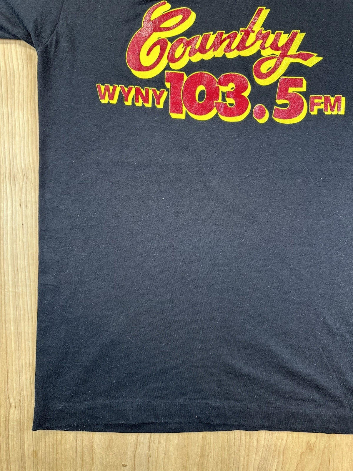 vintage 1988 NYC COUNTRY RADIO STATION t shirt wyny 103.5 FM ched tag BLACK med