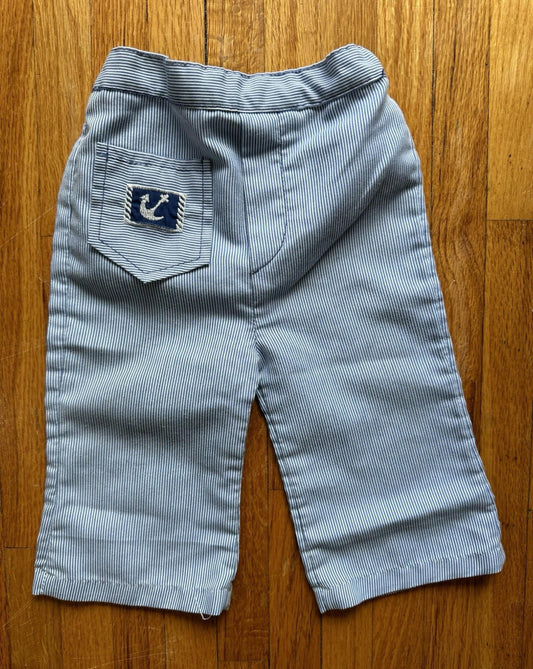 vintage HEALTH-TEX kid size SAILOR PANTS cute anchor searsucker