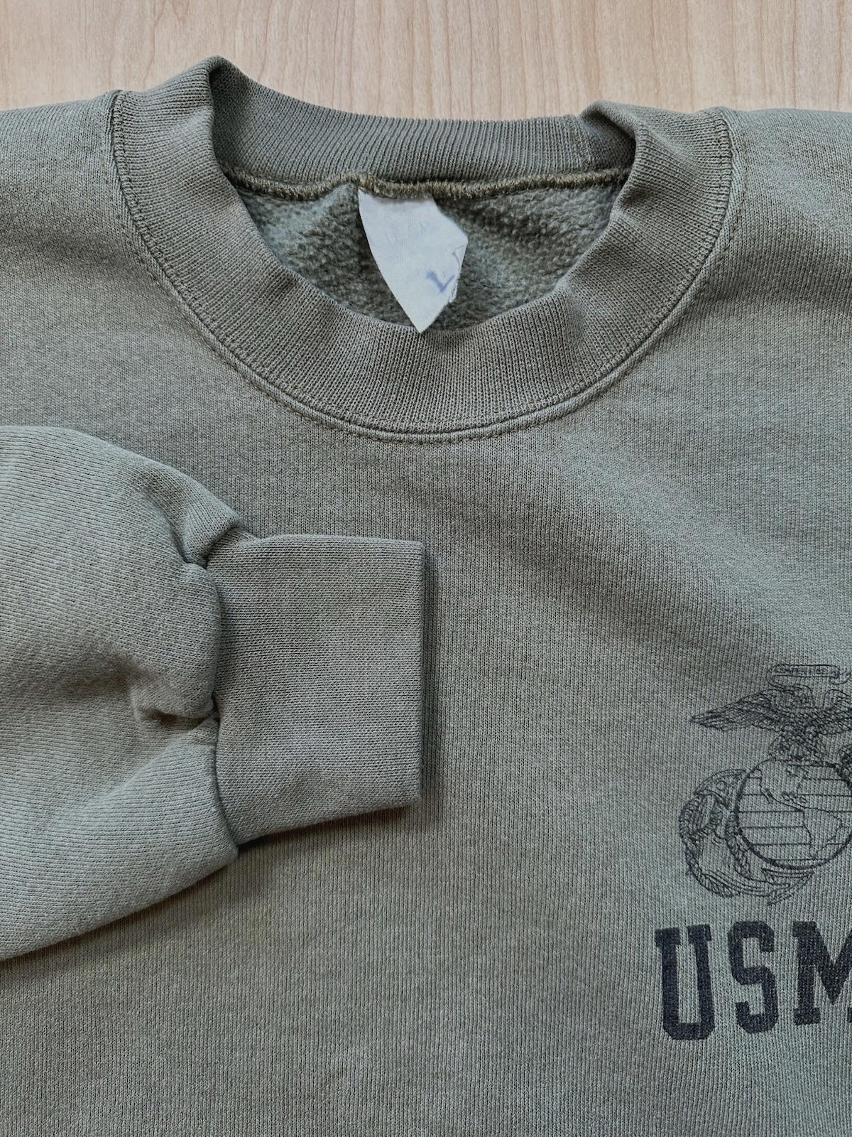 USMC Sweatshirt Mens L Marine Corps Military Crewneck Vintage 80s  sun FADED