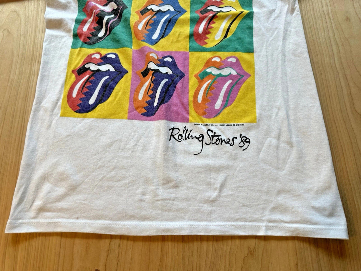 ROLLING STONES tour 1989 Andy Warhol VINTAGE t shirt alternate back rare