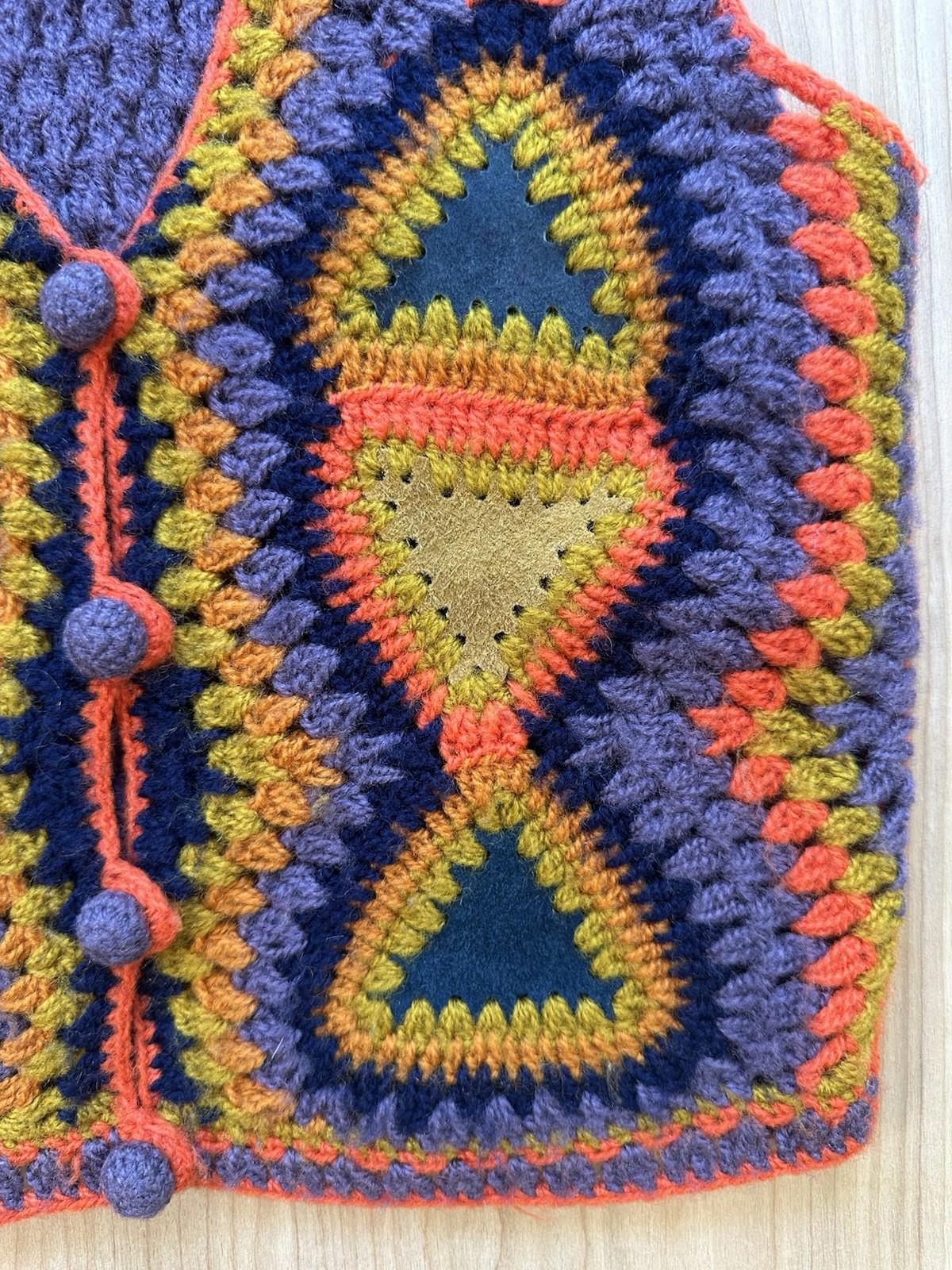 vintage 1960's CROCHET VEST hippy CHILDRENS boho JOHN WANAMAKER amazing LOOKY