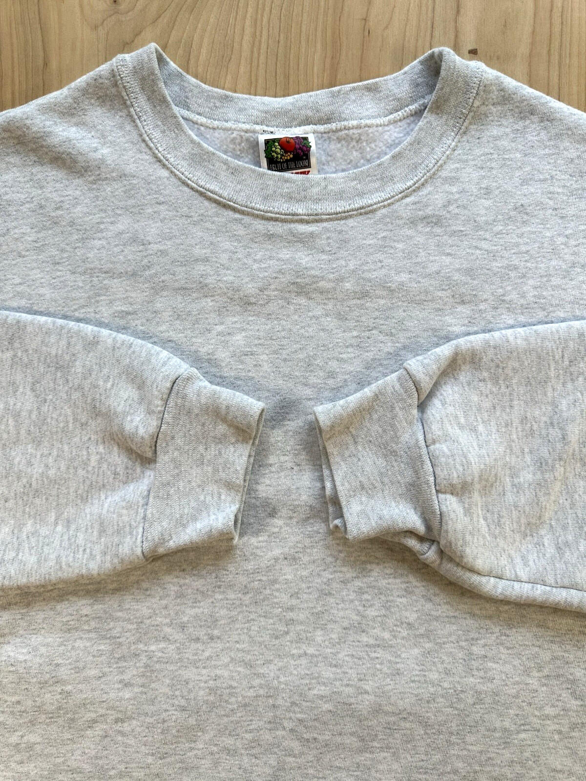 vintage 90's FRUIT OF THE LOOM blank SWEATSHIRT gray SIZE LARGE clean COTTON