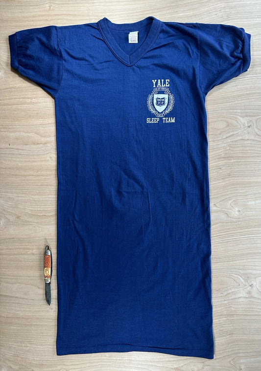 vintage 80's YALE sleep team SLEEP SHIRT medium USA made pajamas preppy
