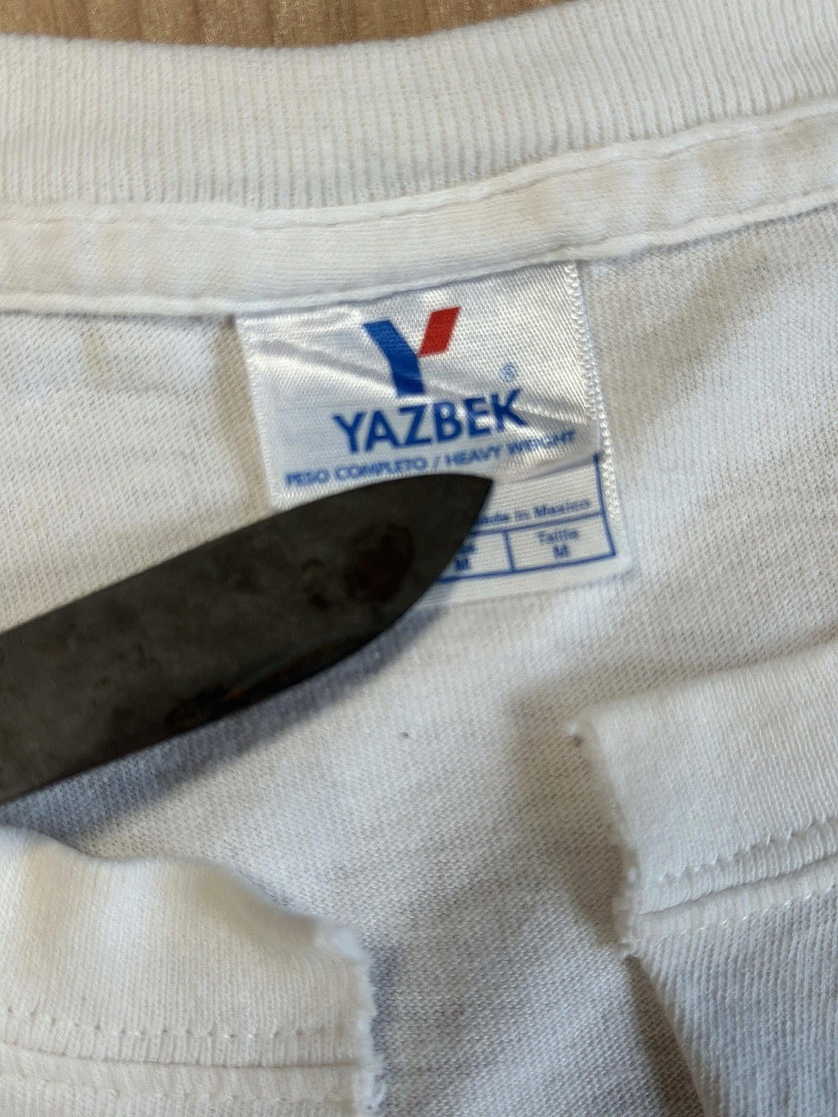 vintage BELIZE thrashed STINKY TACOS medium CUT COLLAR chihuahua SHREDDED
