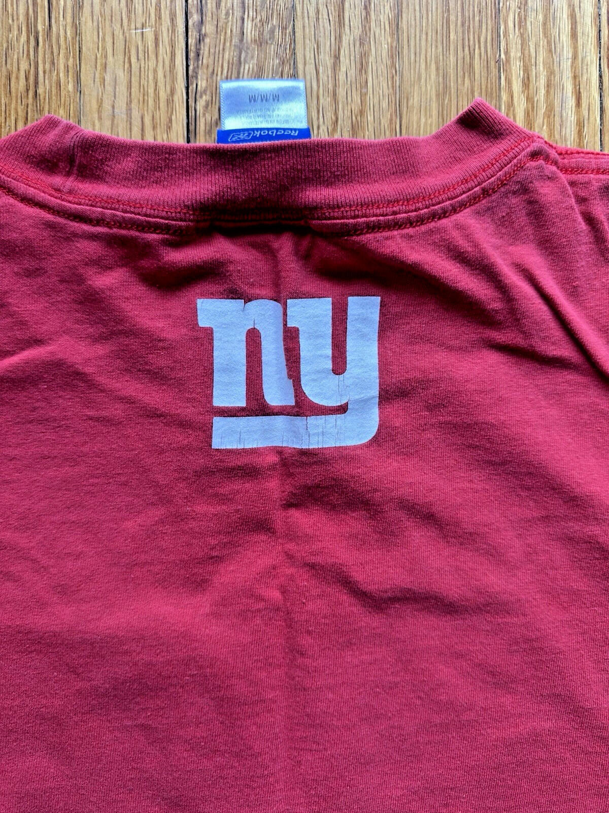 Giants Reebok Team Apparel ON FIELD shirt in red RARE NY MEDIUM football