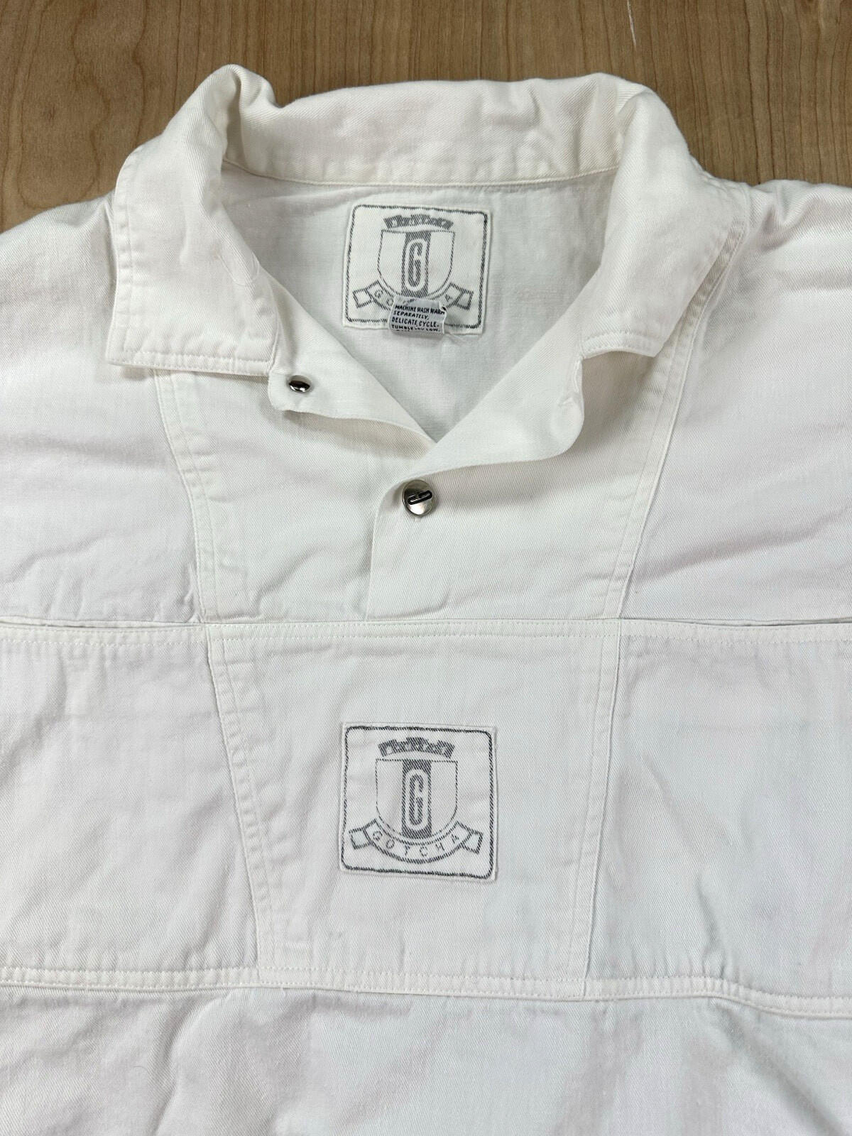 vintage 80's GOTCHA pop over WHITE baggy COTTON skater SURFING new wave LARGE