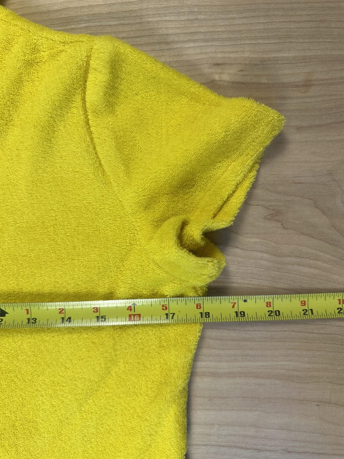 vintage 80's JC PENNY california YELLOW TERRY CLOTH BEACH COVERUP large HOOD