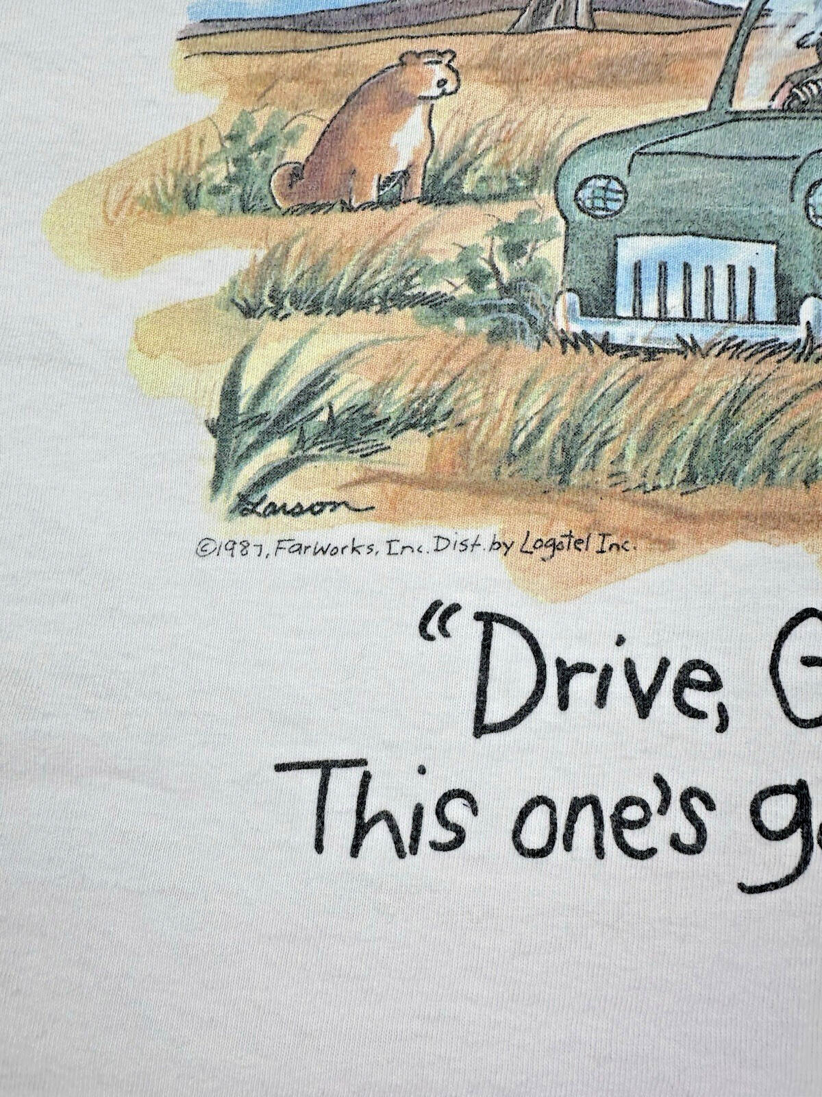 vintage 80's THE FAR SIDE t shirt Gary Larson LARGE comic COTTON