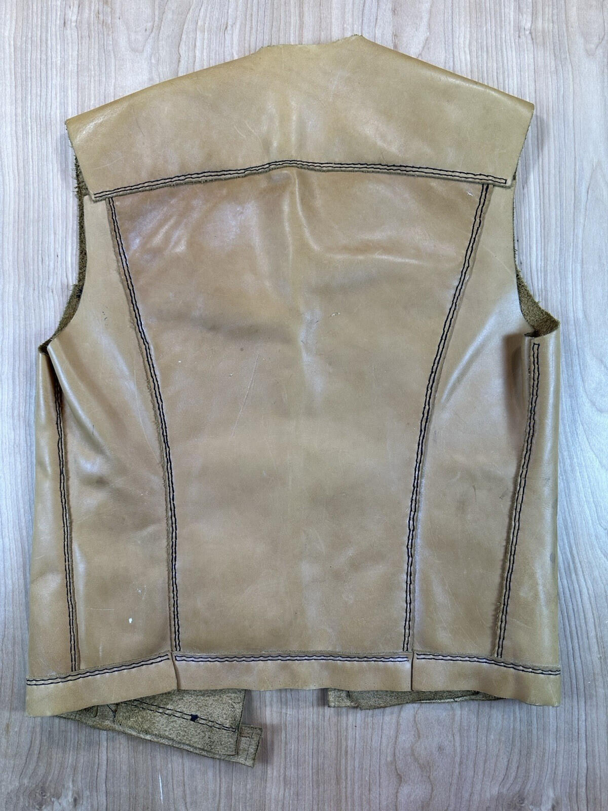vintage 1970's LEATHER VEST handmade rough BIKER rocker STONER hippy BOHO
