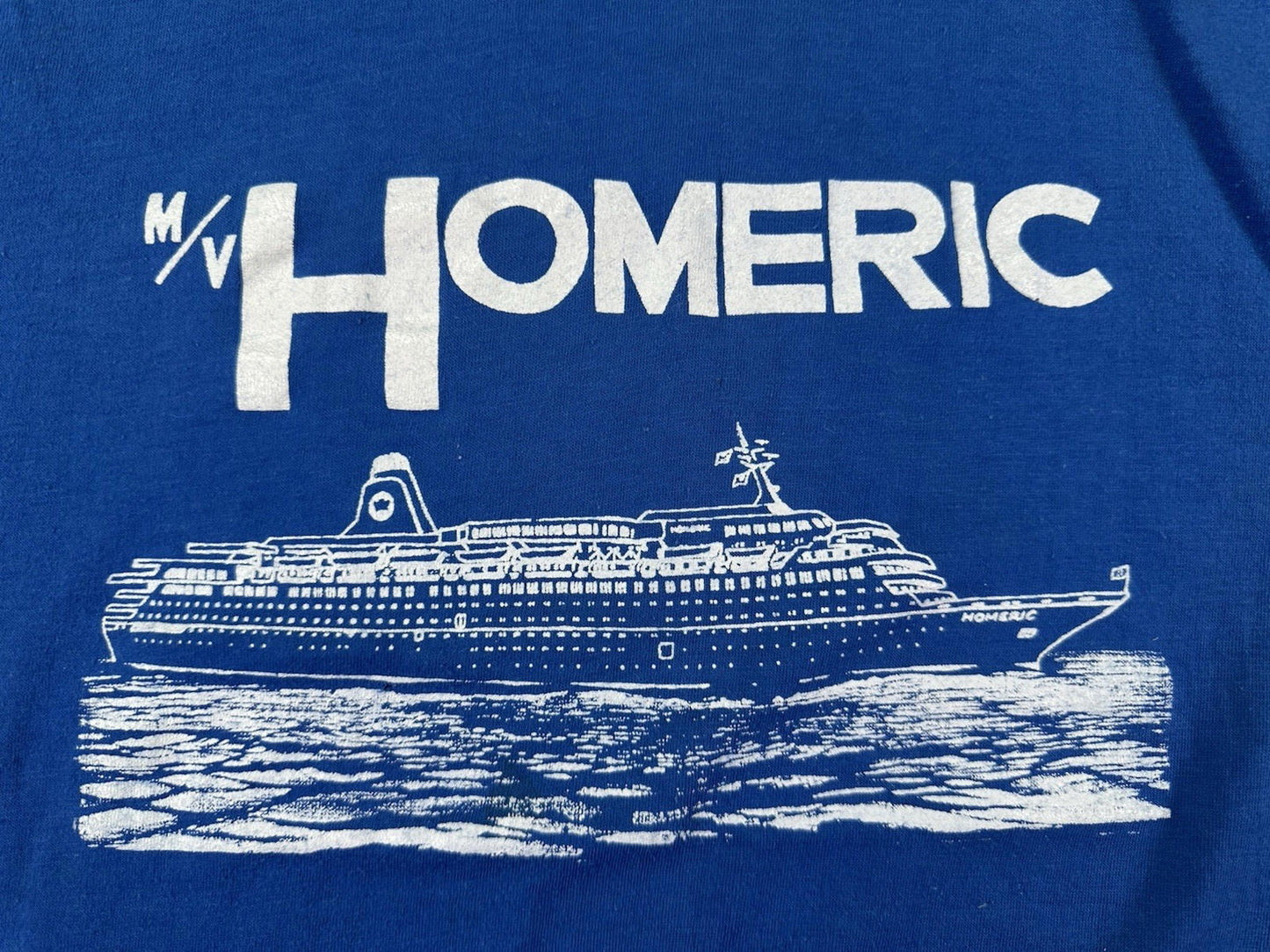vintage 1986 CRUISE SHIP m/v HOMERIC t shirt BLUE tee swing tag USA  medium